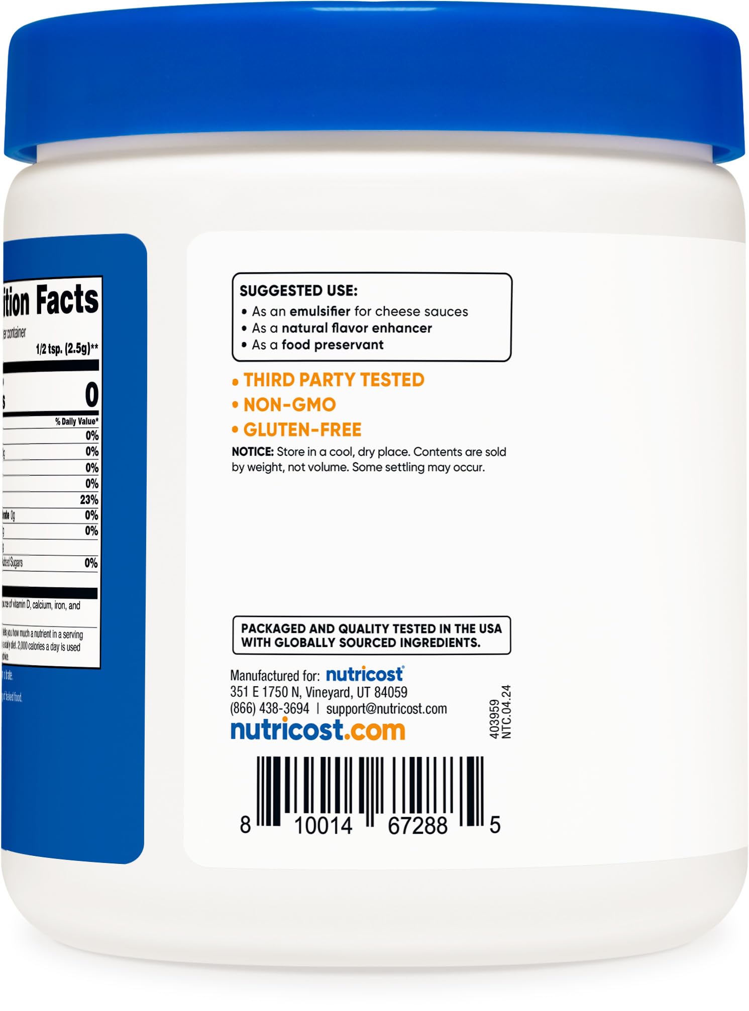 Nutricost citrate – sauce au fromage onctueuse grâce à l’émulsification.