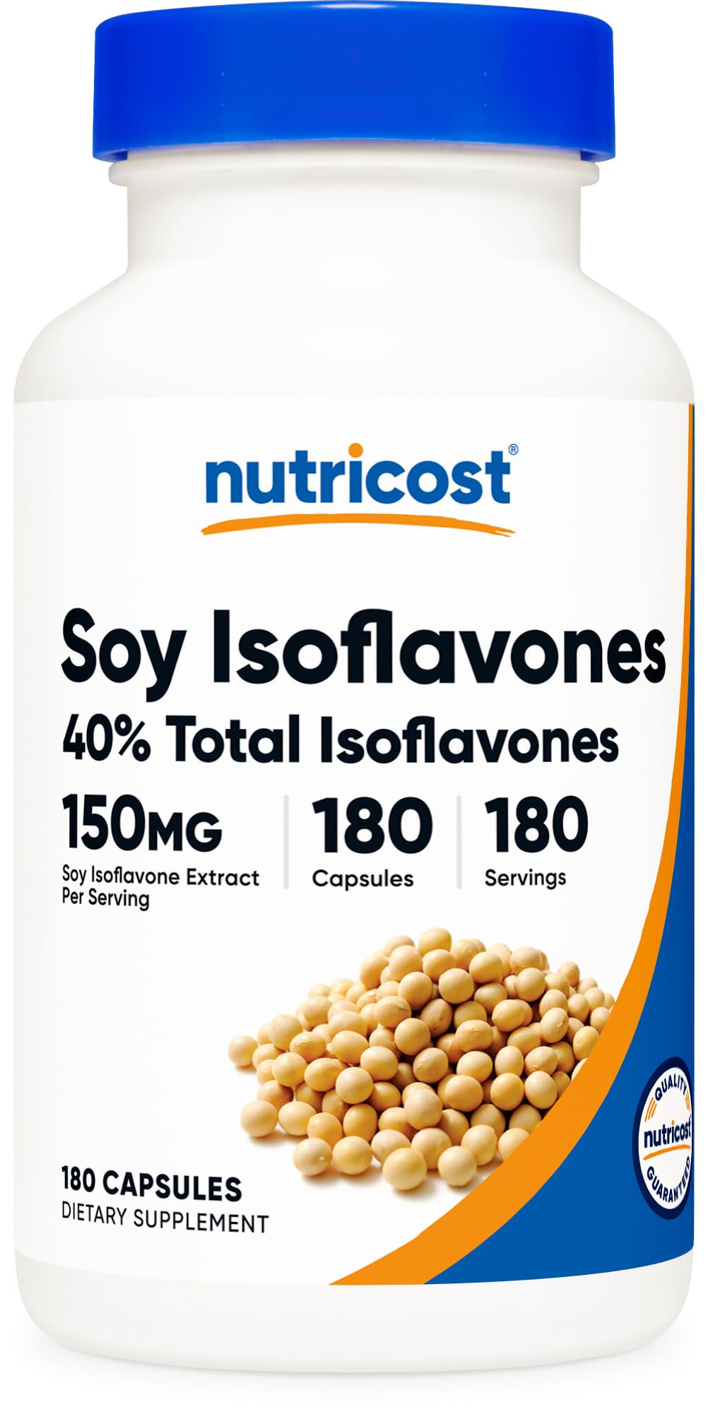 Nutricost Isoflavones de soja – bouteille végétarienne pour routine quotidienne facile à intégrer.