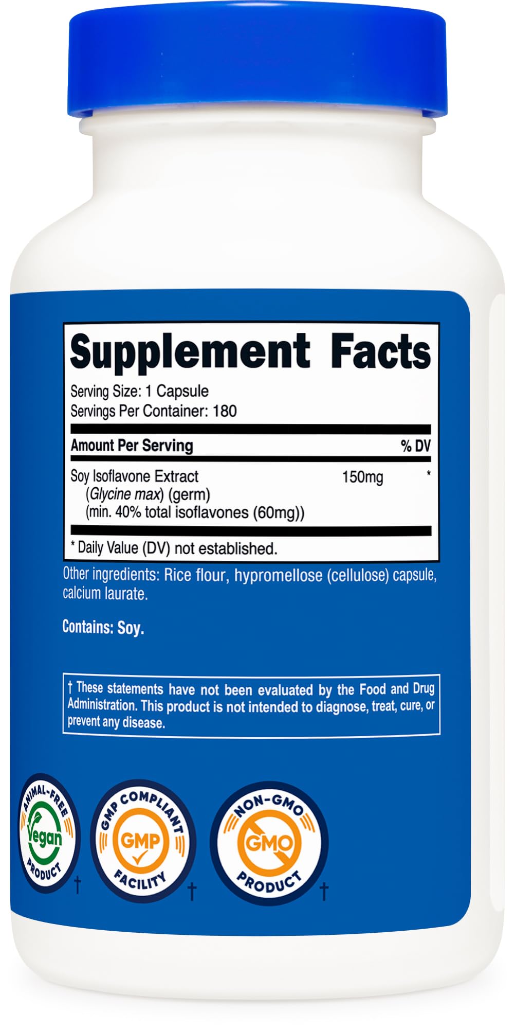 Nutricost Isoflavones de soja – routine quotidienne simplifiée avec une capsule.