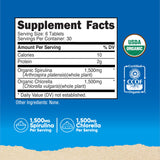 Nutricost Spiruline Chlorelle – étiquette indiquant certification biologique.