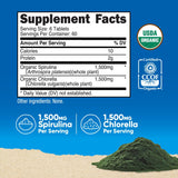 Nutricost Spiruline et Chlorelle — portions quotidiennes recommandées pour 60 jours.