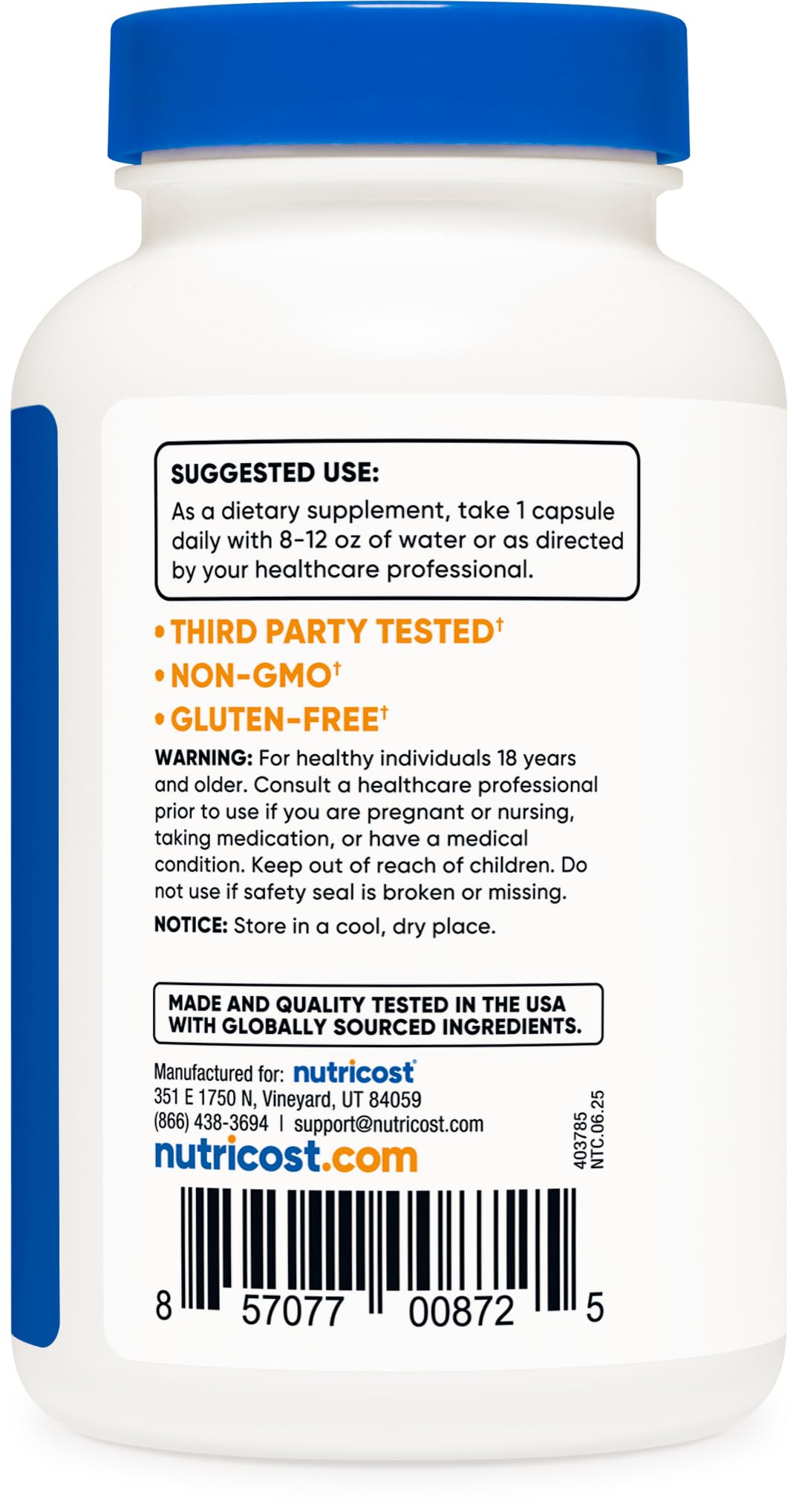 Nutricost Millepertuis capsules qualite: conforme GMP et FDA garantis