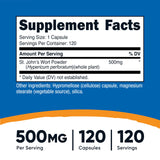 Nutricost Millepertuis capsules etiquette: informations claires et sécurité