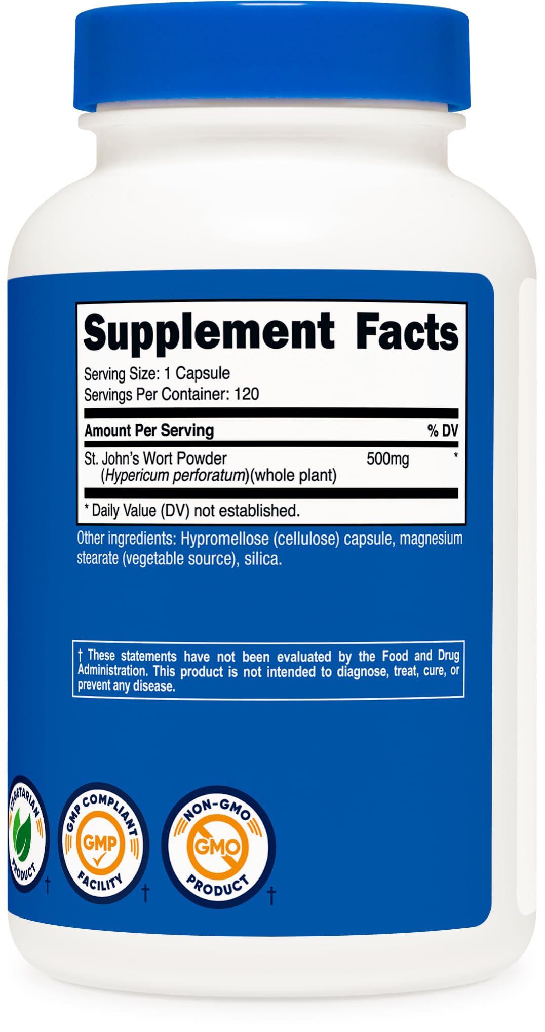 Nutricost Millepertuis capsules packaging: emballage pratique sans allergènes