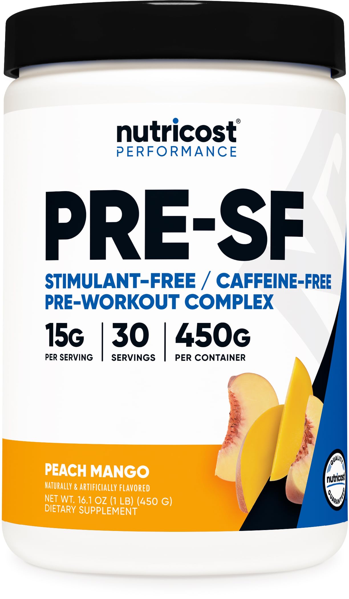 Nutricost Pré-entraînement Pêche Mangue, bouteille prête pour un pré-entraînement sans caféine