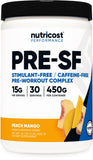 Nutricost Pré-entraînement Pêche Mangue, bouteille prête pour un pré-entraînement sans caféine