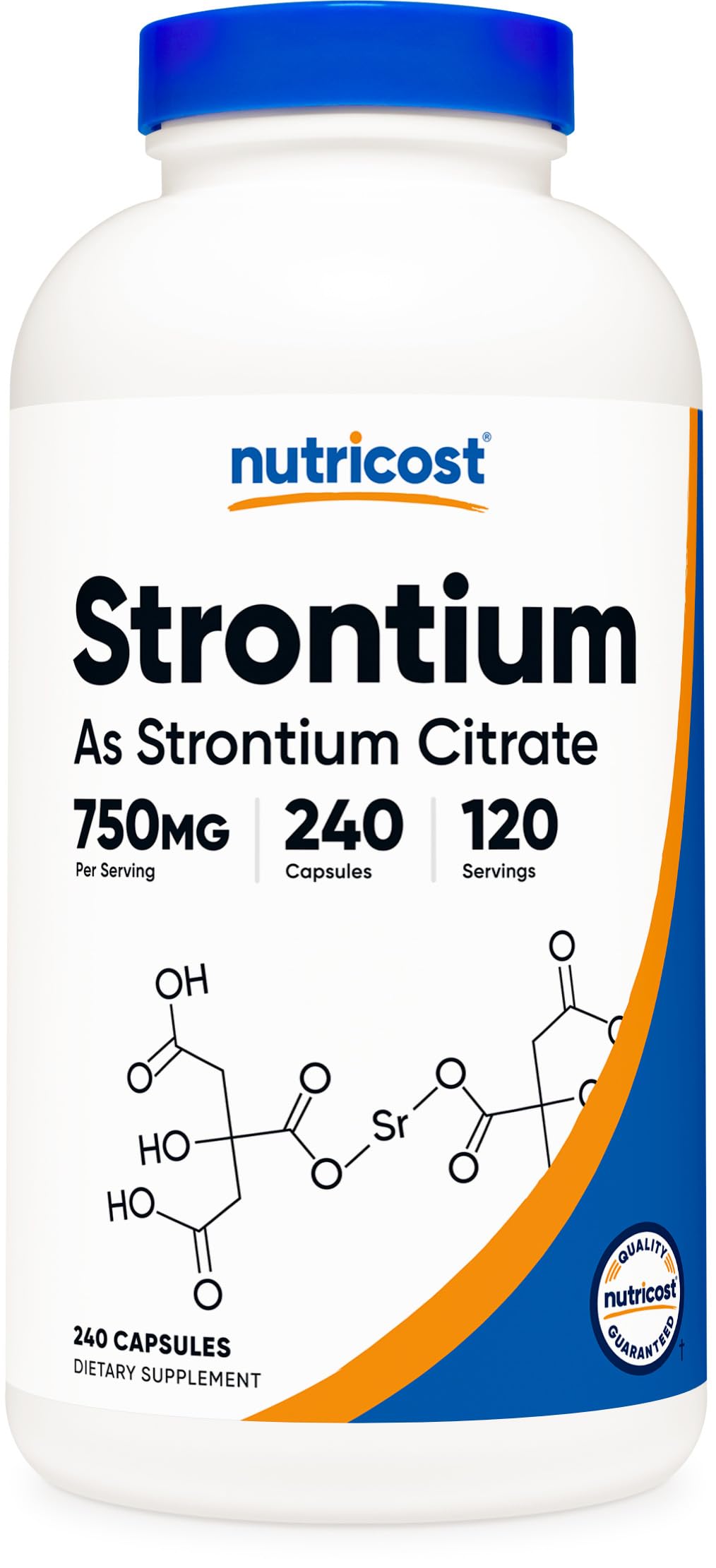 Nutricost Strontium 750 mg – bouteille de capsules végétariennes prête à l’emploi