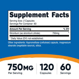 Nutricost Strontium capsules: 375 mg par capsule, portion pratique