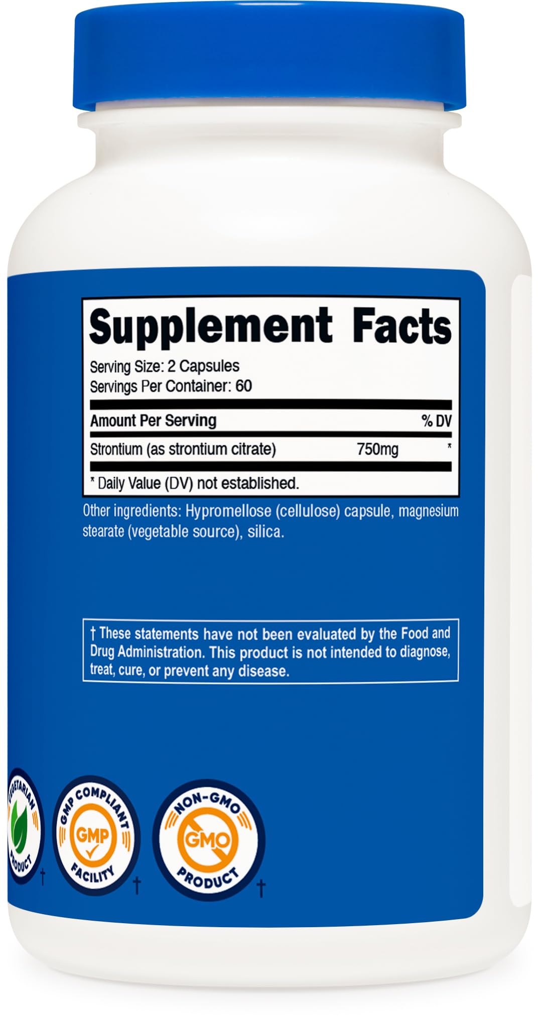 Nutricost Strontium capsules: usine ISO et contrôle qualité