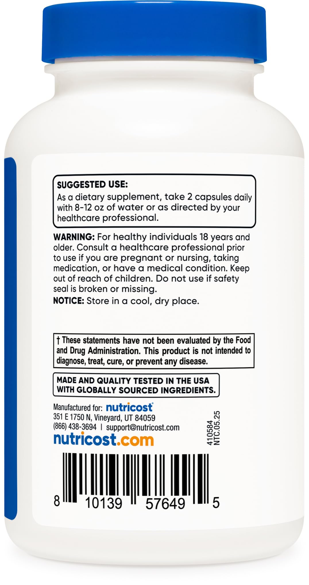 Nutricost Super Antioxydants, capsules faciles à avaler intégrées à une routine simple.