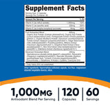 Nutricost Super Antioxydants, emballage clair et étiquette informative pour guider l'achat.