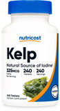 Nutricost tablettes d'iode, algues marines, source naturelle pratique.