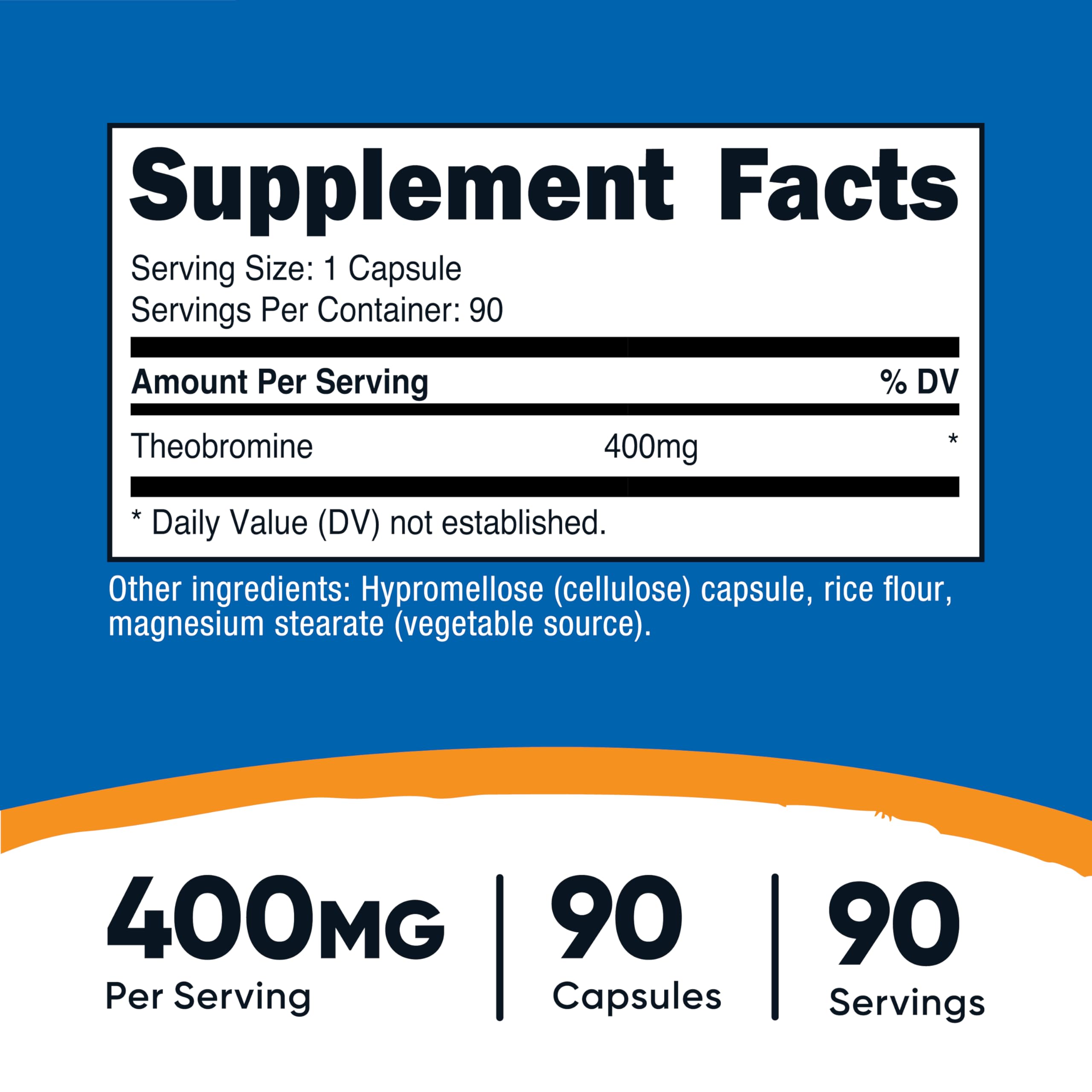 Nutricost Théobromine: capsules de 400 mg faciles à doser