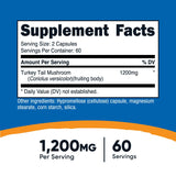 Étiquette Nutricost Tramète versicolore, informations claires sur le produit.