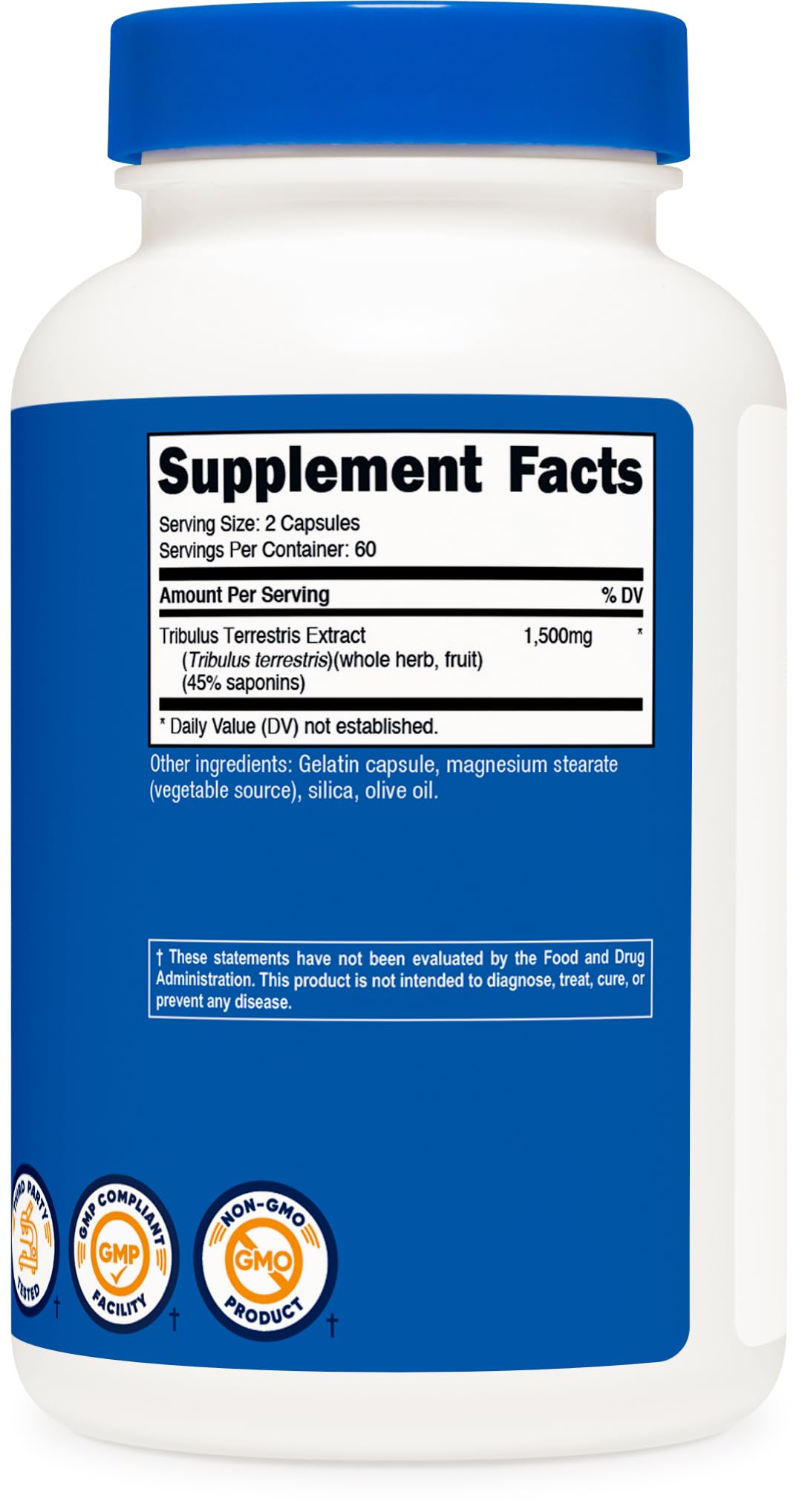 Tableau nutritionnel Nutricost – visuel clair pour suivre les capsules et les portions