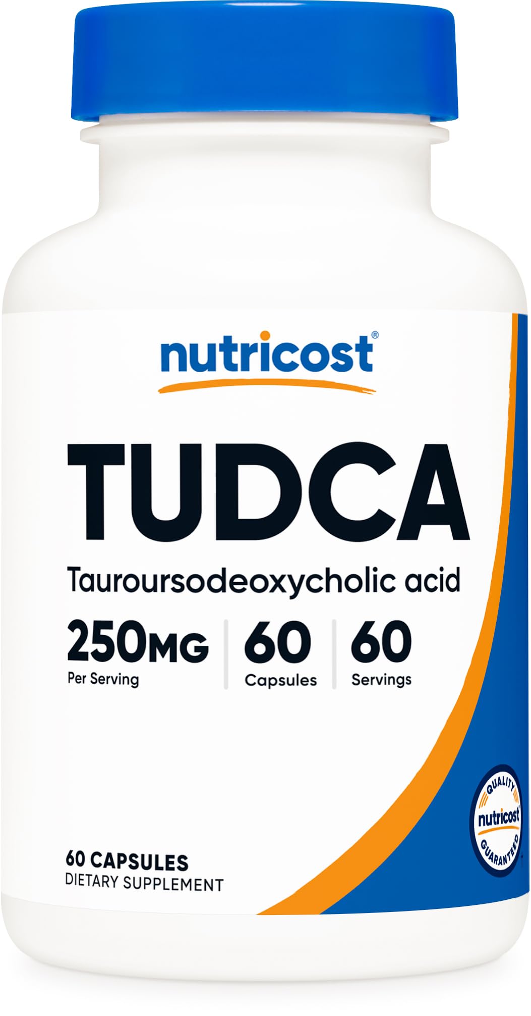 Nutricost Tudca 250 mg, bouteille et emballage visibles, pratique pour une routine quotidienne.