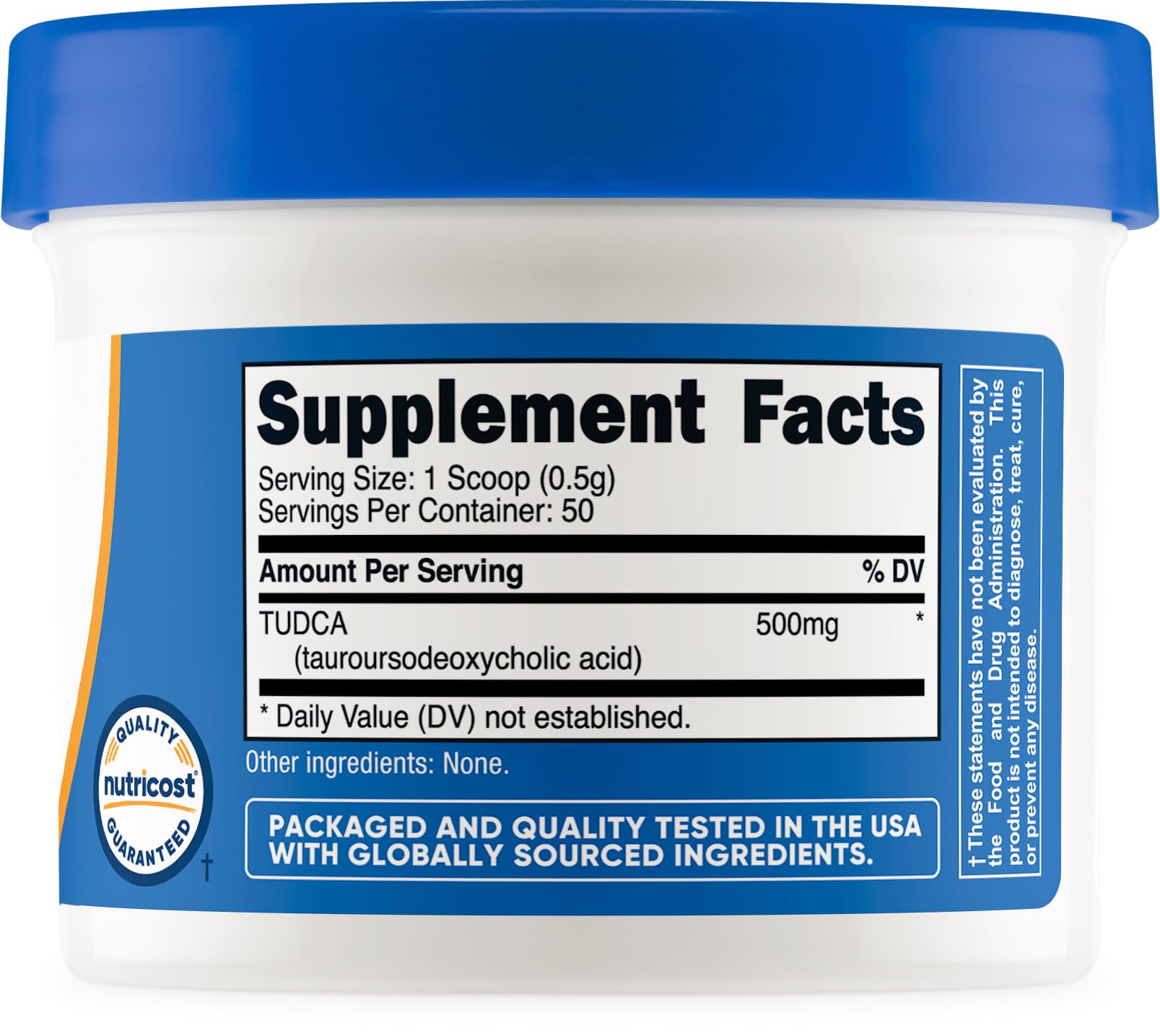 Nutricost Tudca poudre – conditionnement compact pour le rangement.