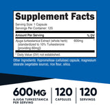 Nutricost Turkesterone, etiquette-produit, informations claires sur les ingrédients
