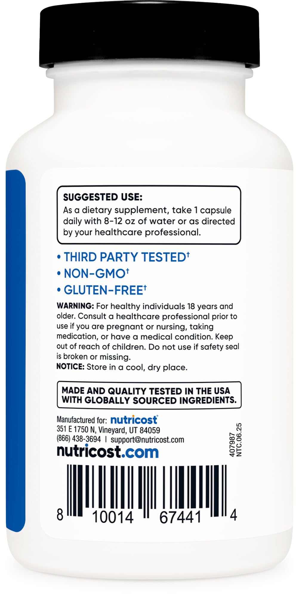 Nutricost Turkesterone, labo-controle, tests indépendants garantissant qualité et pureté