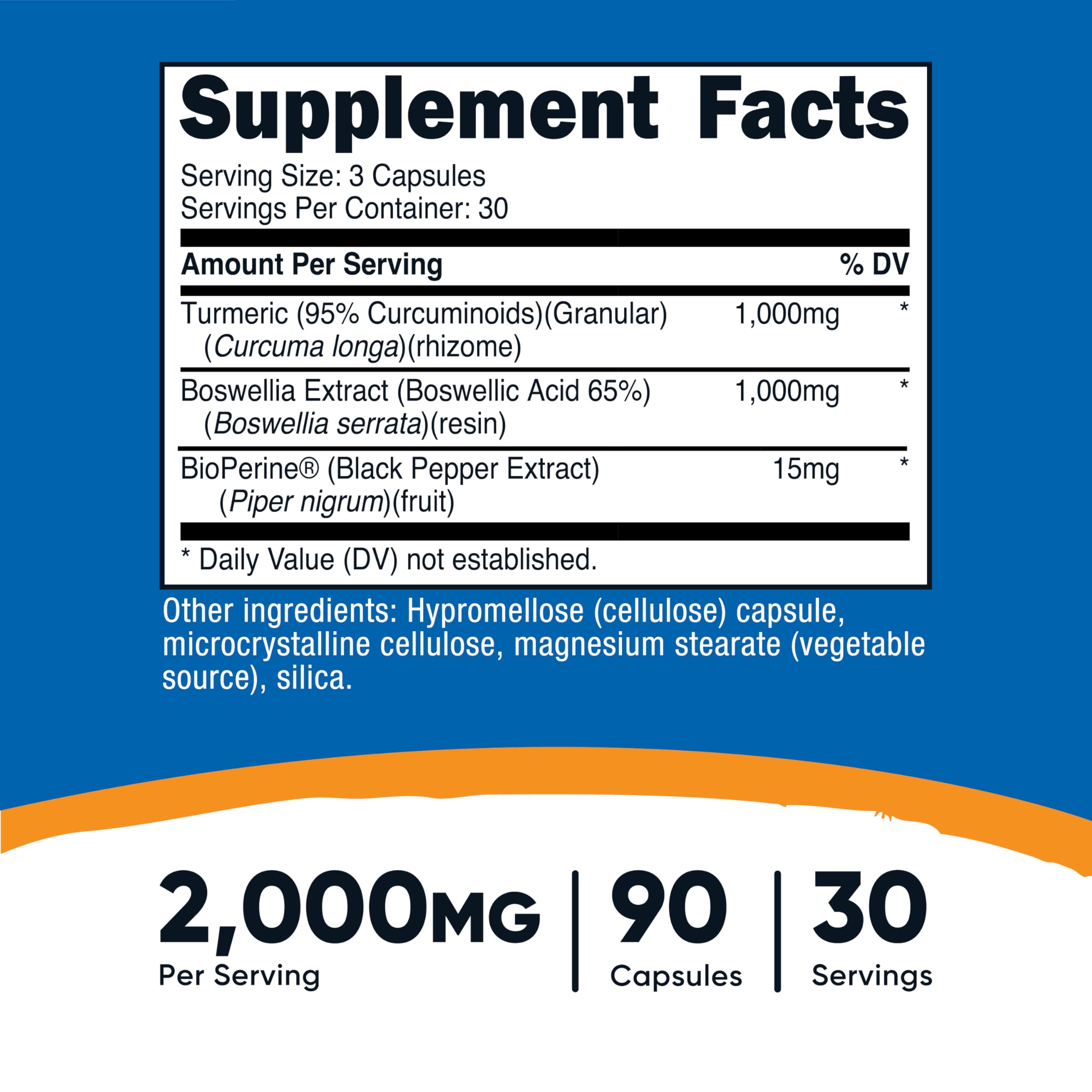 Nutricost Turmeric + Boswellia - capsules: prise pratique pour une routine saine
