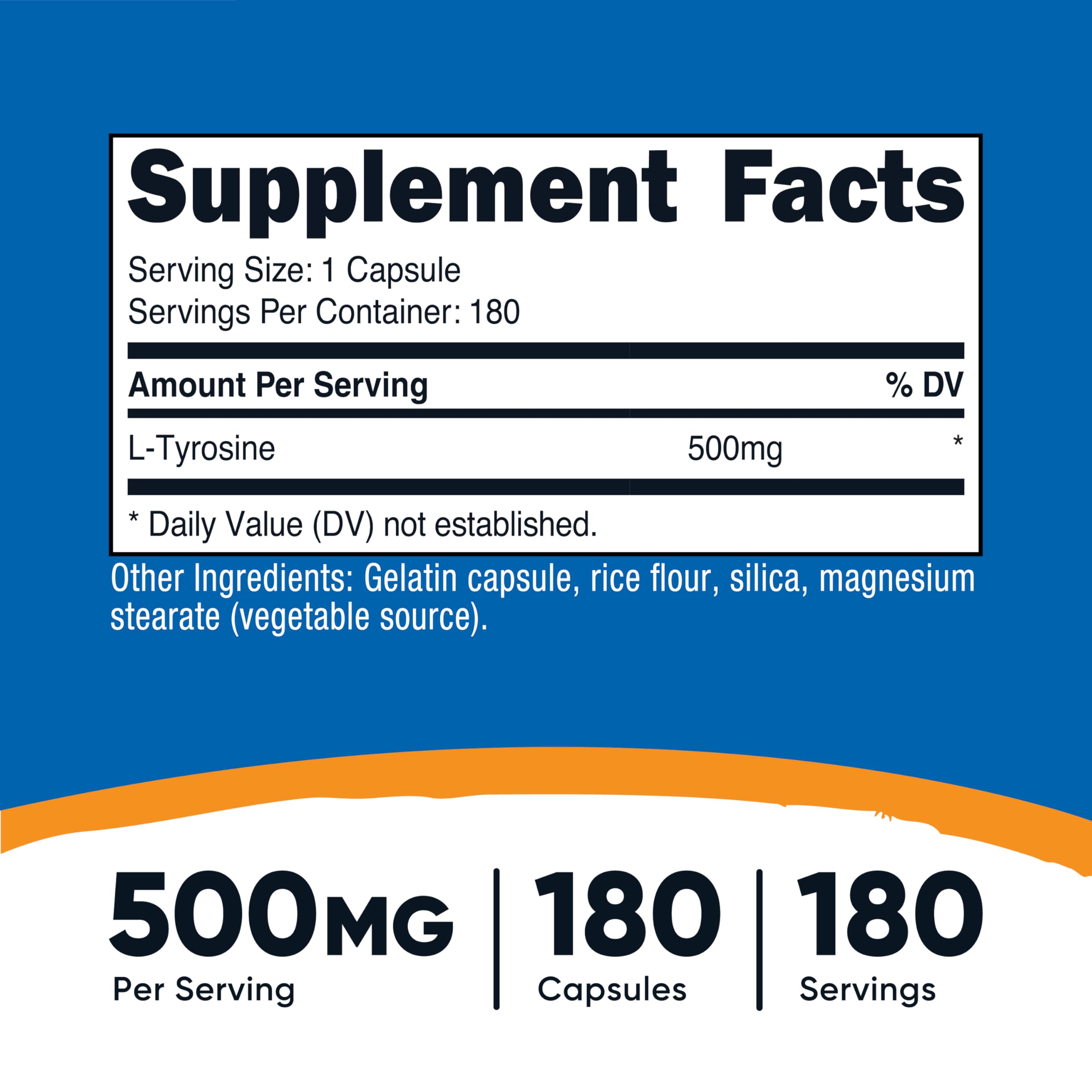 Nutricost L-Tyrosine capsules faciles à intégrer dans la routine.