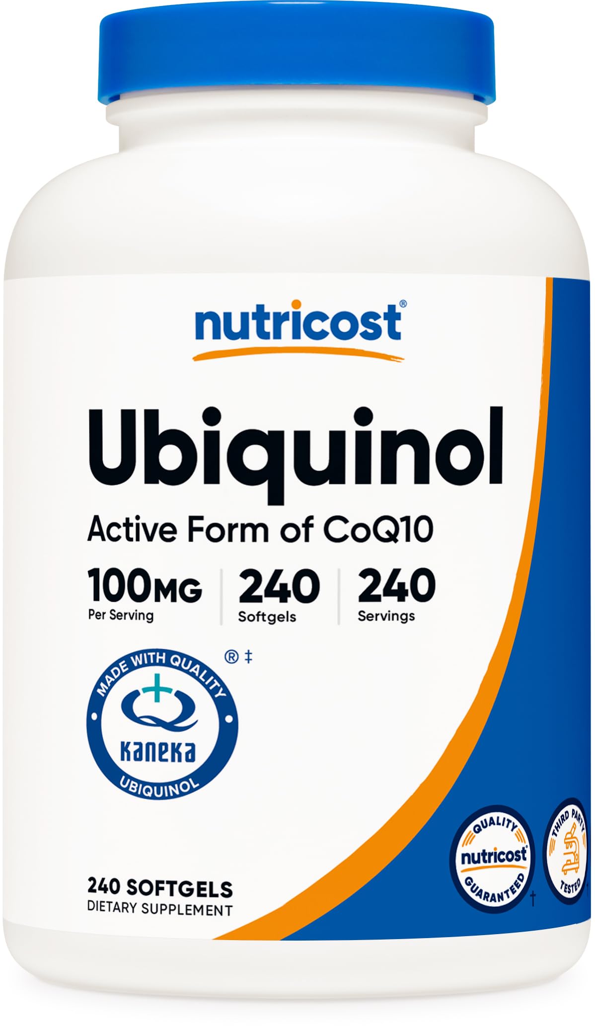Nutricost Ubiquinol, capsules molles, flacon pratique pour l'apport quotidien