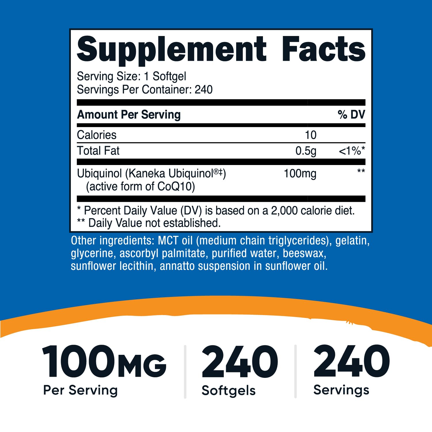 Nutricost Ubiquinol, forme active CoQ10, absorption amélioree