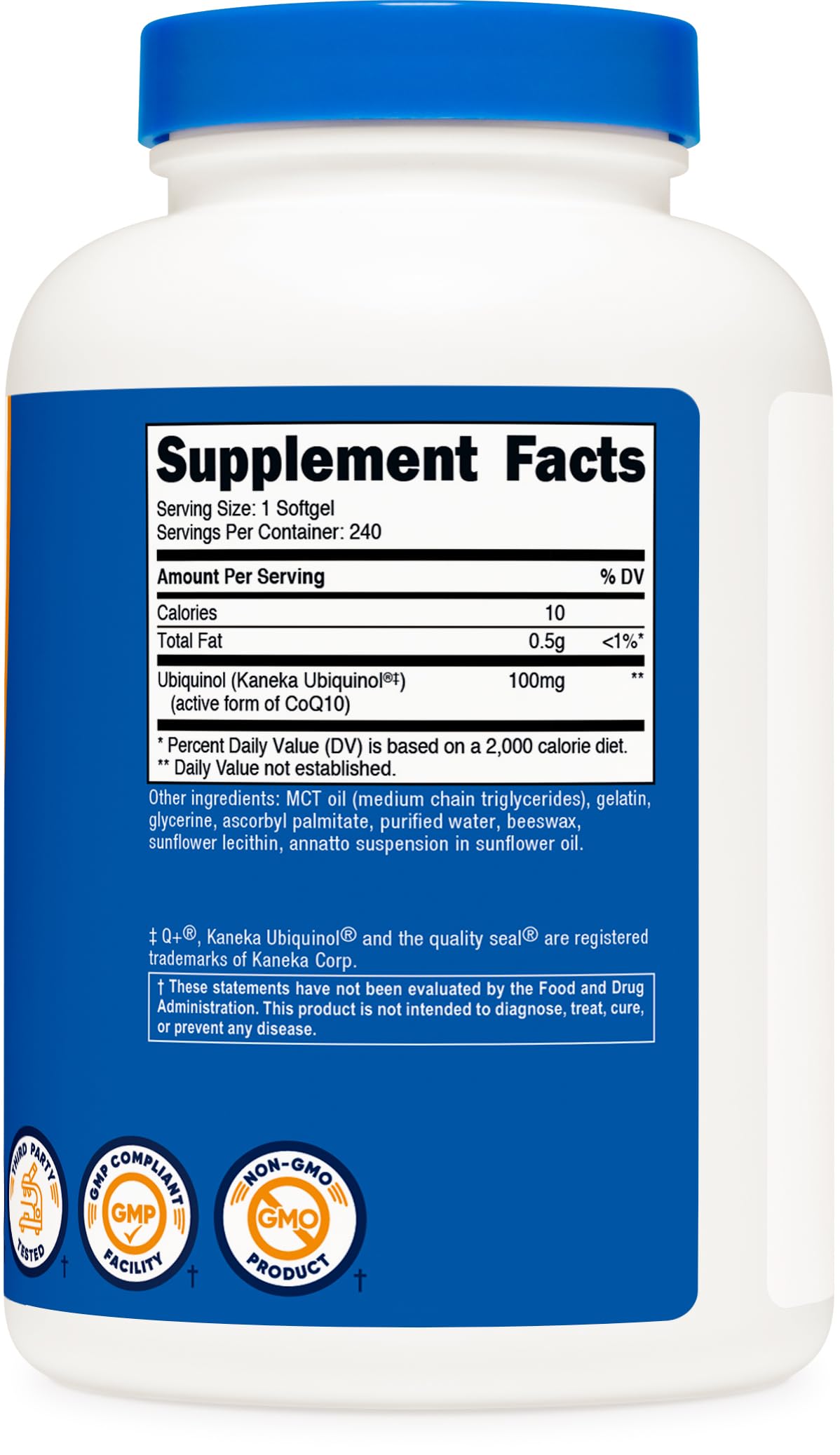 Nutricost Ubiquinol, sans gluten et sans OGM, choix sûr