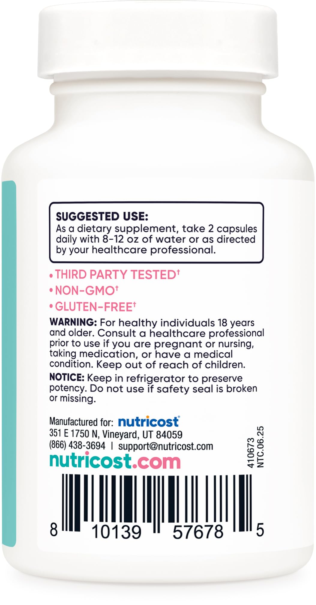 Nutricost Probiotique Vaginal, comprimés faciles à avaler.