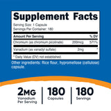Nutricost Vanadium + Chromium, capsules faciles à avaler pour une prise régulière.