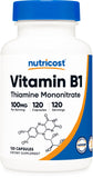Nutricost Vitamine B1 bouteille 120 capsules, soutien potentiel au métabolisme énergétique