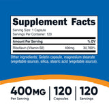 Nutricost Vitamine B2 400 mg — capsules faciles à avaler pour une routine fiable.