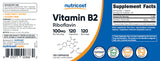 Badge sans OGM Nutricost Vitamine B2, formulation fiable et pure.