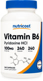 Nutricost vitamine B6 100 mg en flacon, gélules faciles à avaler