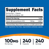 Nutricost vitamine B6 100 mg prise quotidienne simple