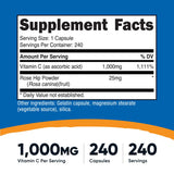 Nutricost Vitamine C avec baies d'églantier — capsules faciles à avaler pour le quotidien