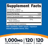 Nutricost Vitamine C avec cynorrhodon, capsules faciles à avaler