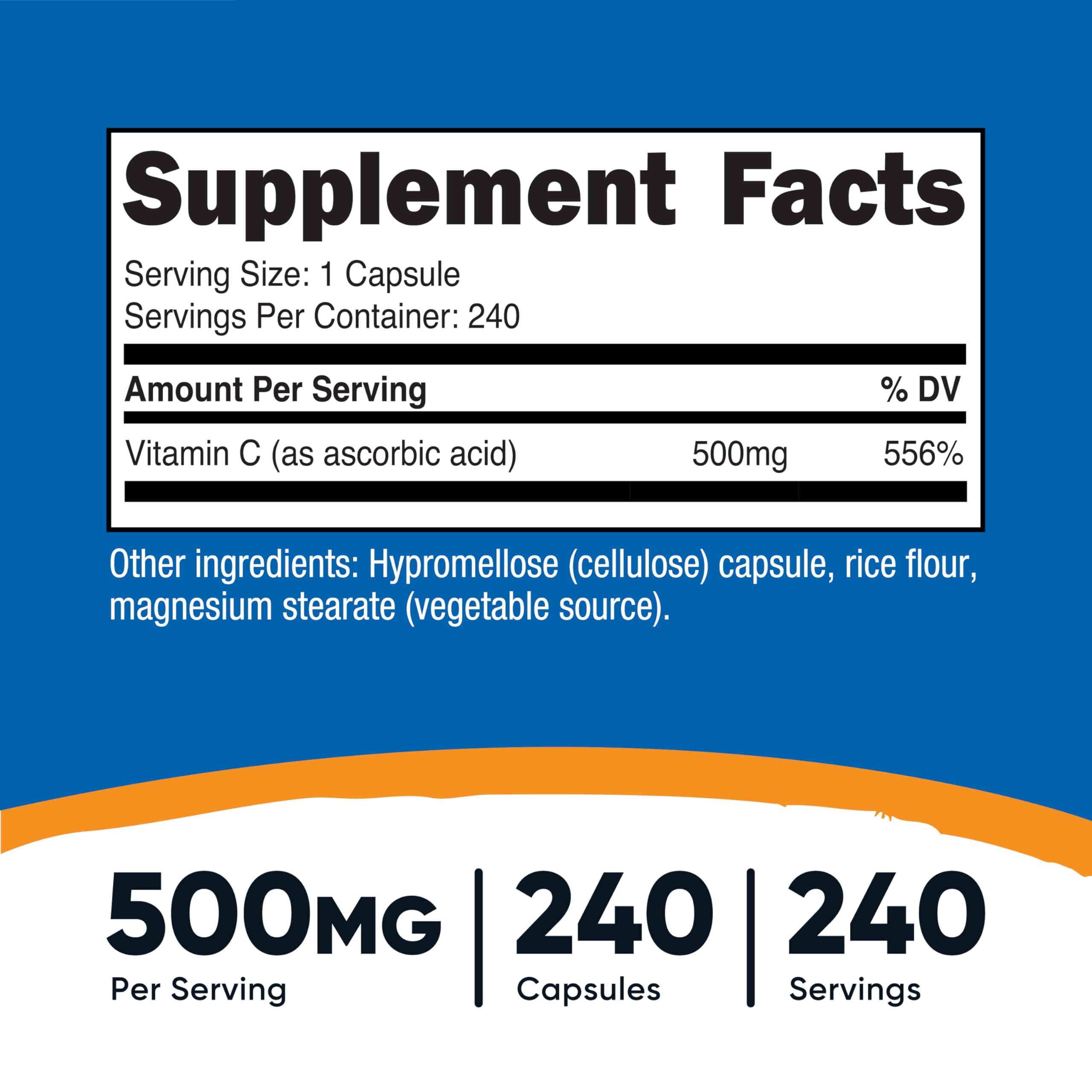 Nutricost vitamine C 500 mg – gélules végétariennes: pratique au quotidien.