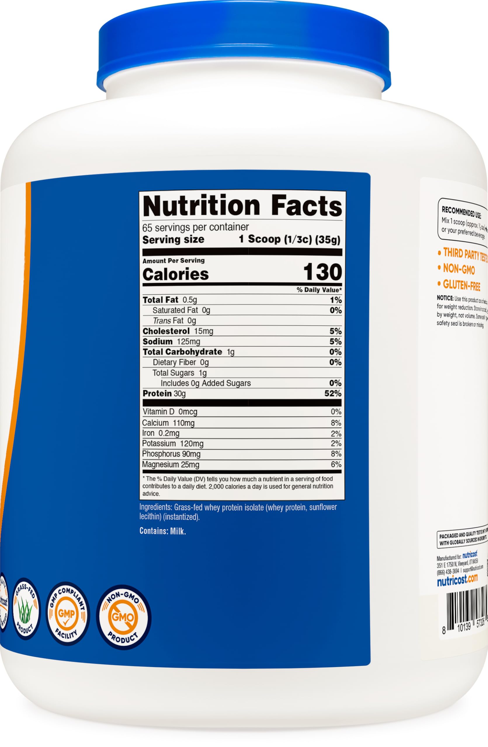 Nutricost Whey Isolat Gras Naturel — portion pratique prête après entraînement