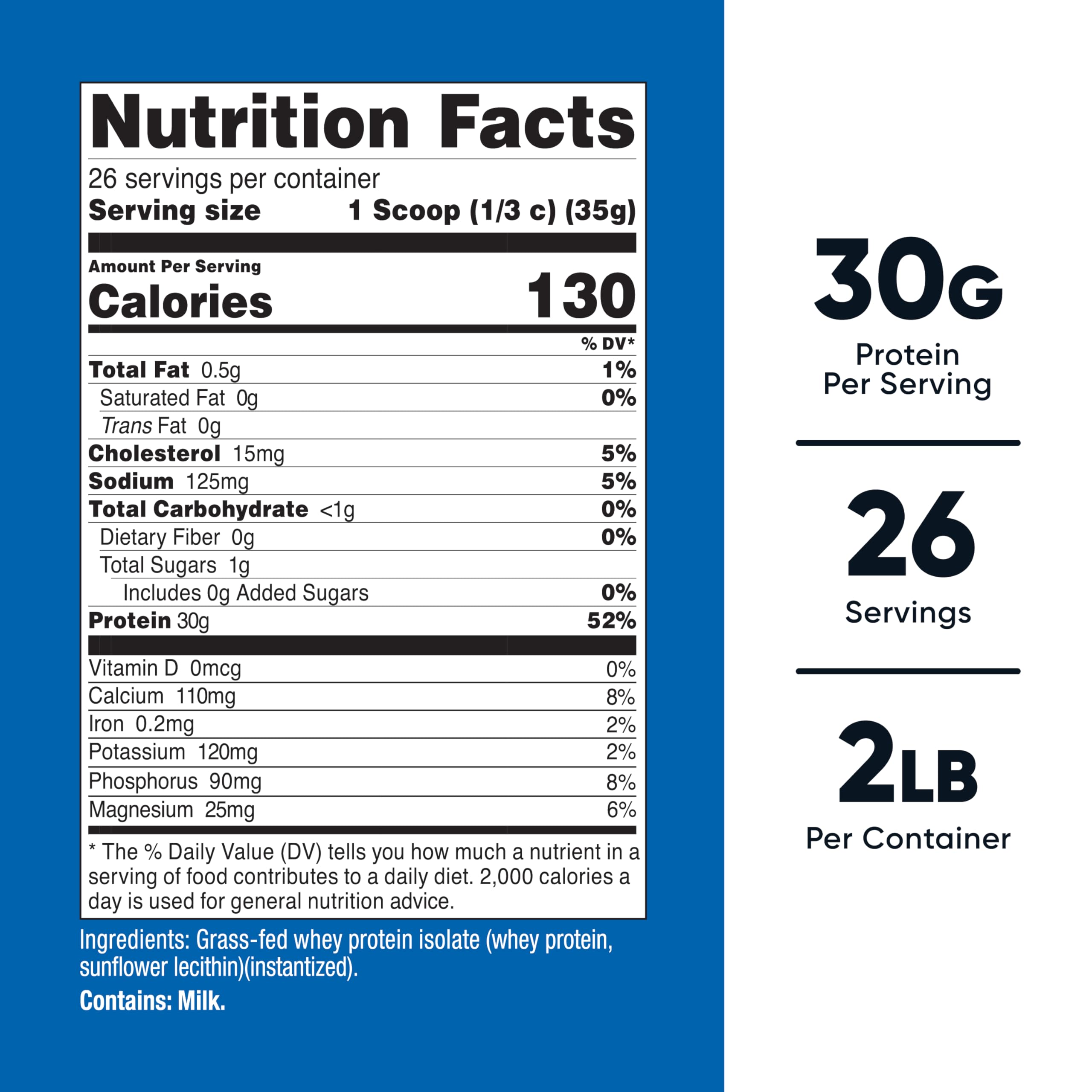 Nutricost Whey Isolate sans OGM et sans gluten, base neutre.
