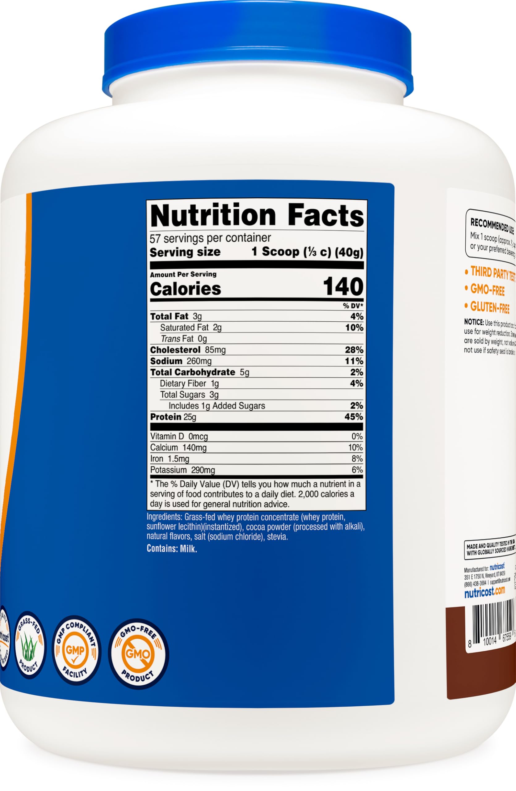 Nutricost protéine lactosérum chocolat 5lbs: parfait pour routine sportive à domicile