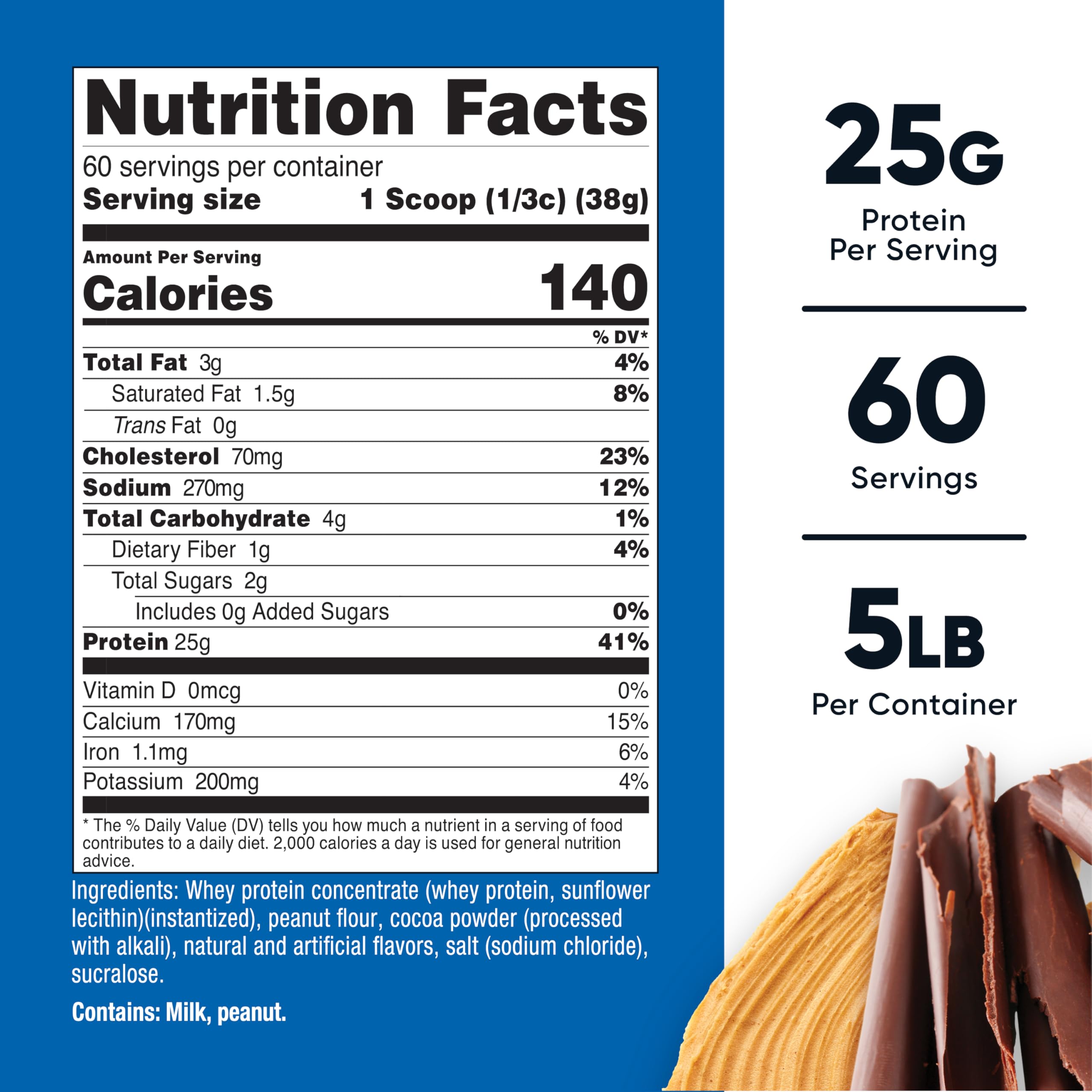 Nutricost whey-protein-concentrate shake chocolat cacahuète, préparation rapide après l'effort.