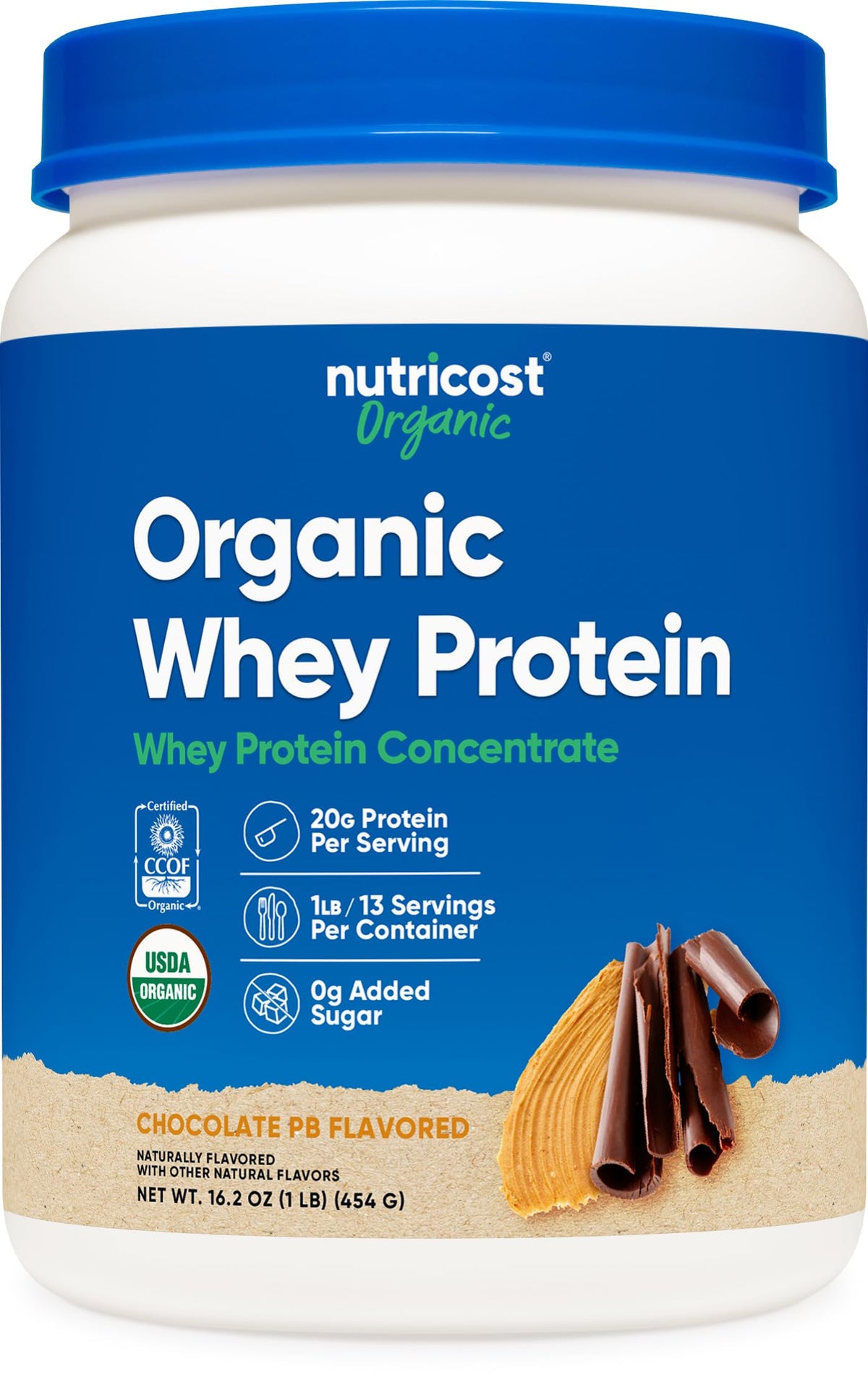 Nutricost Protéine whey concentrée, chocolat beurre cacahuète, texture riche pour shakes