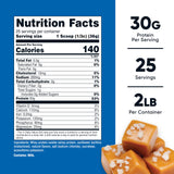 Nutricost Protéine isolat de lactosérum caramel salé, étiquette claire et informative.