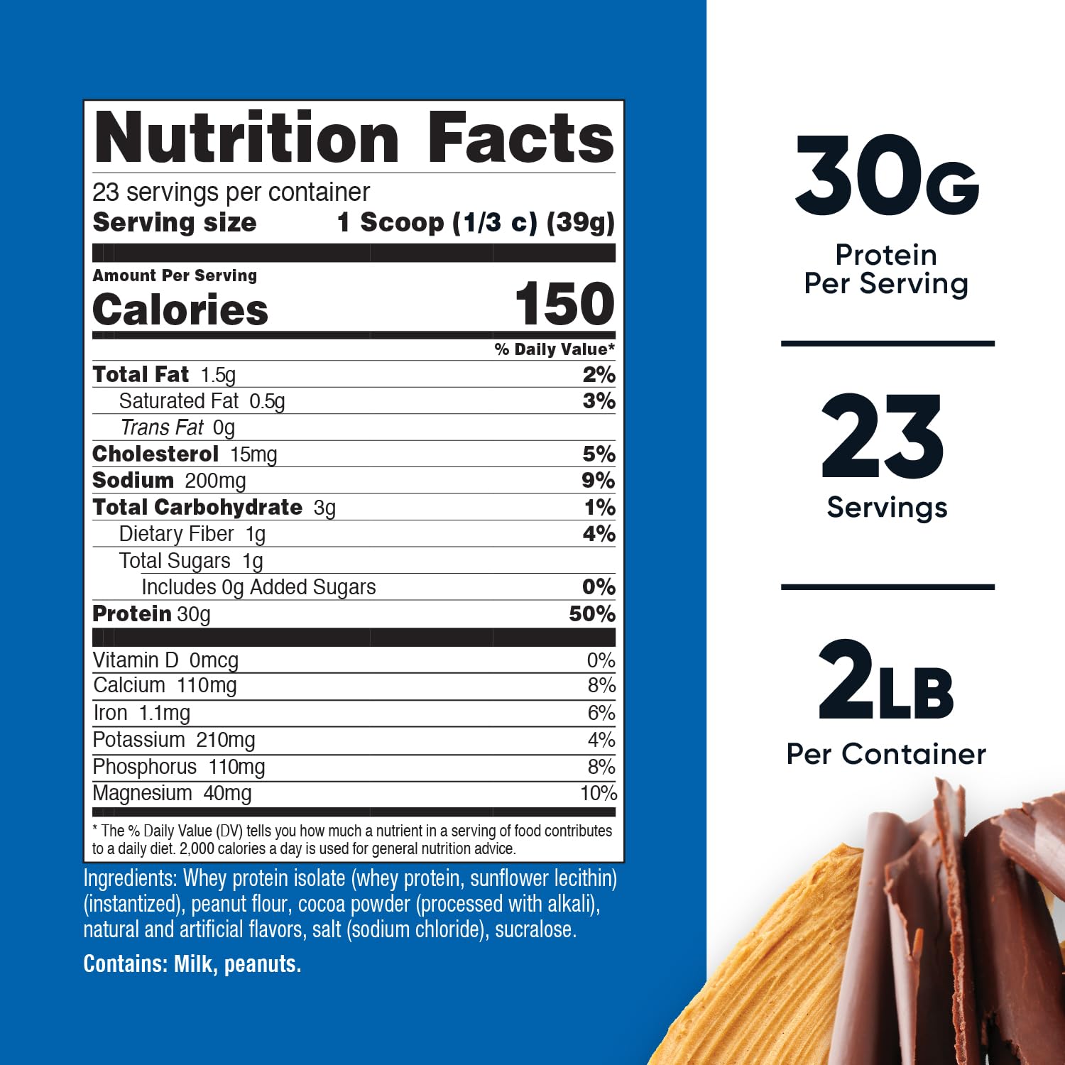 Nutricost Whey Protein Isolate chocolat beurre de cacahuète dans un shake prêt.