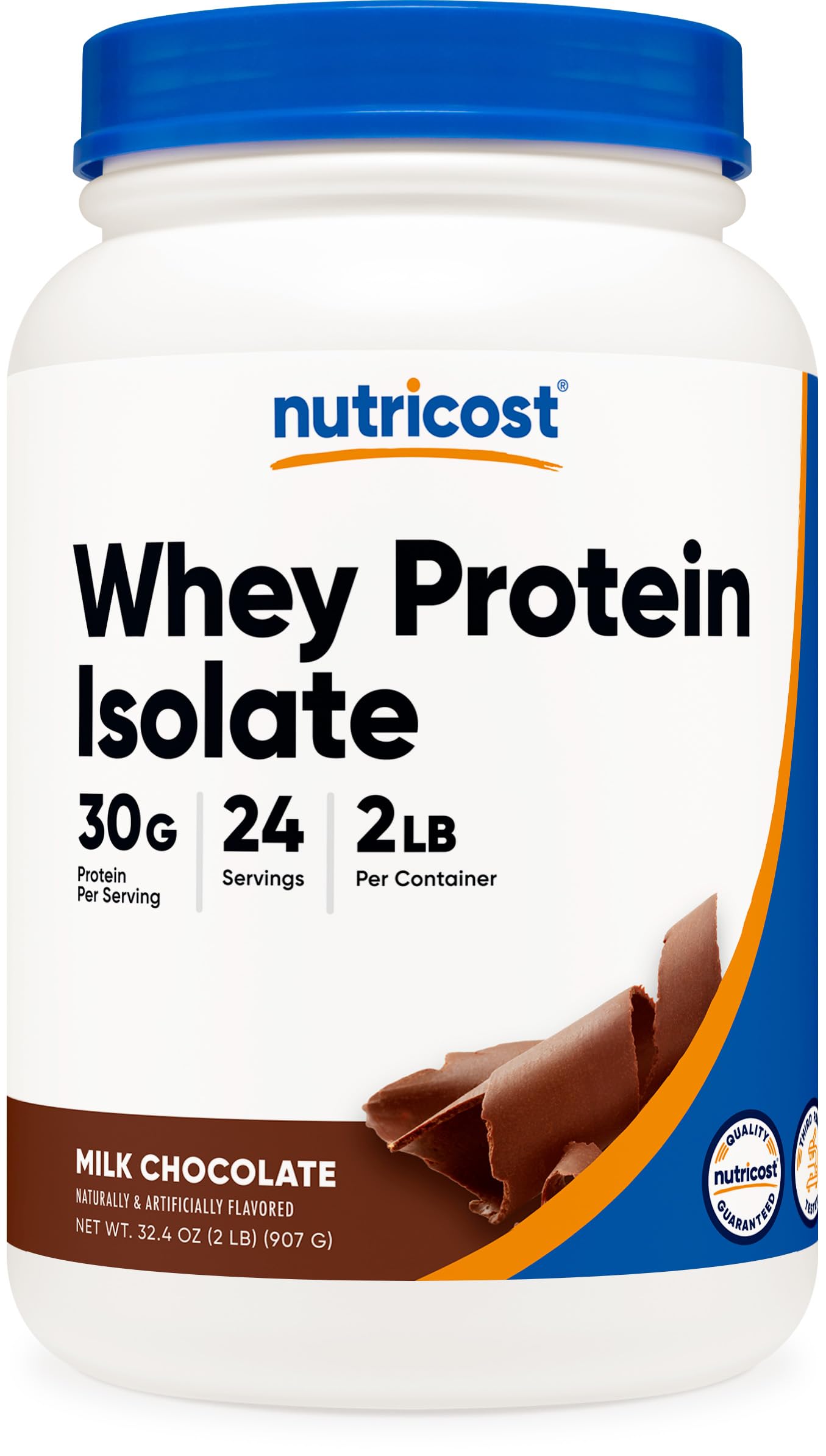 Nutricost Protéine Isolée de Petit-Lait lait chocolat 2lb – goût riche et pratique après l'entraînement.