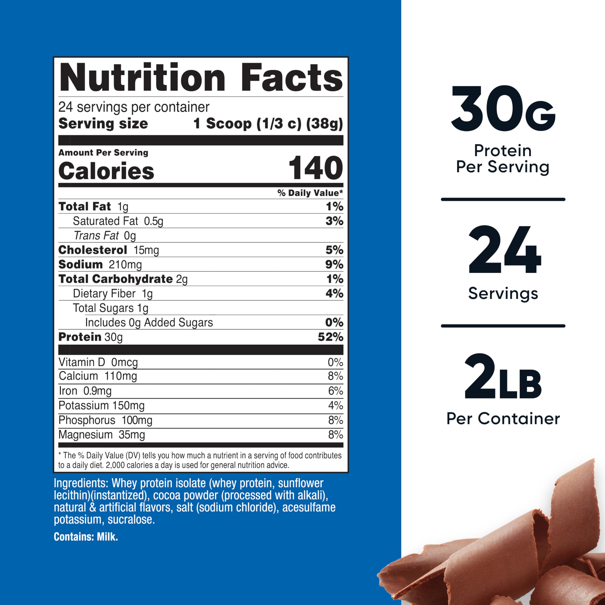 Nutricost Protéine Isolée de Petit-Lait lait chocolat – mélange crémeux qui se prépare rapidement.