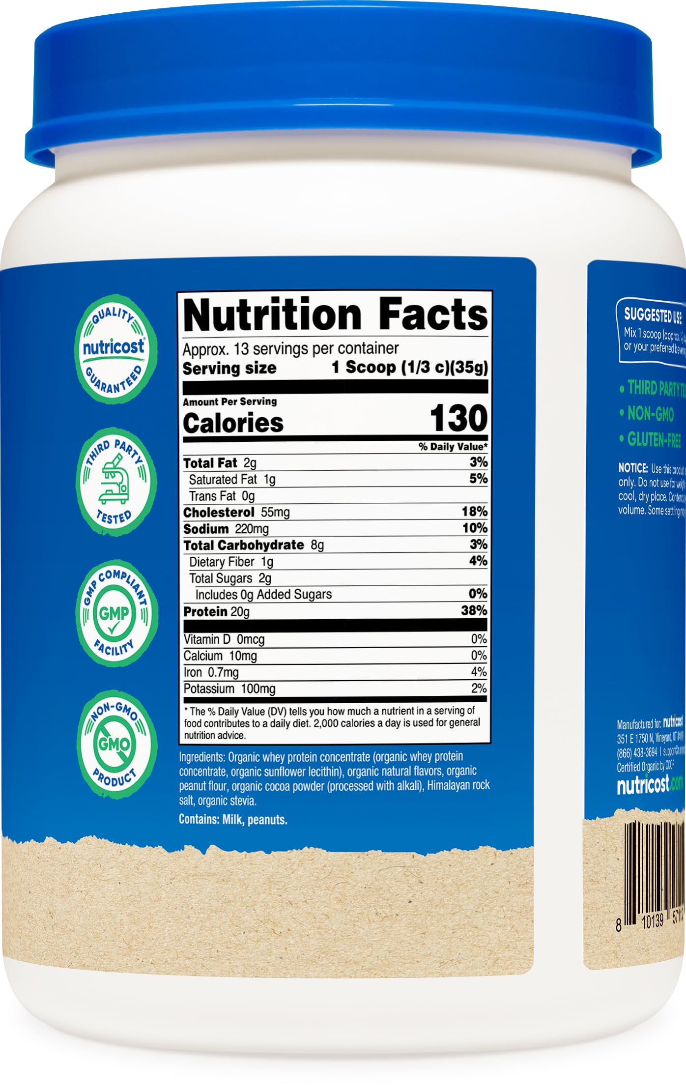 Nutricost Protéine whey usage après activité physique pour une collation protéinée