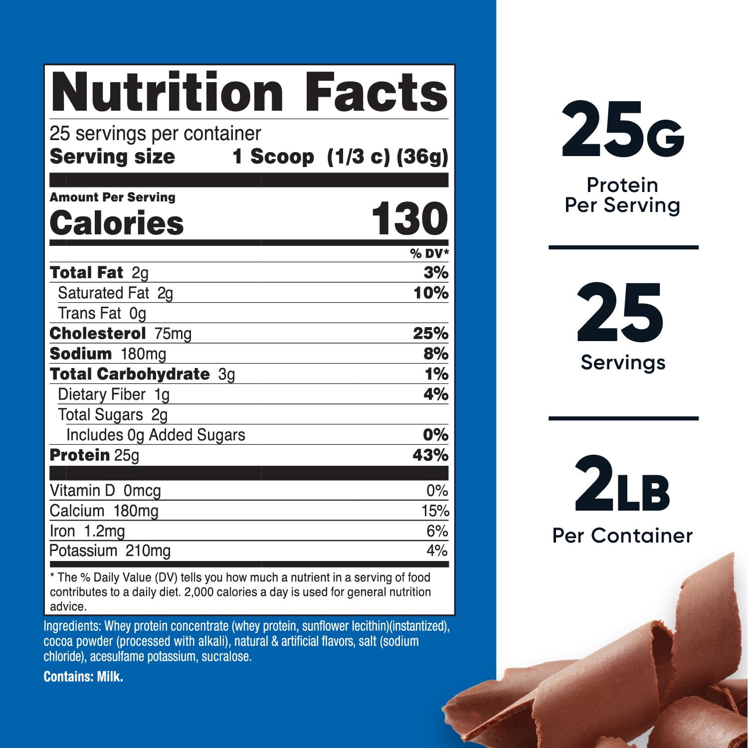 Nutricost protéine whey chocolat – poudre facile à mélanger pour shakes.