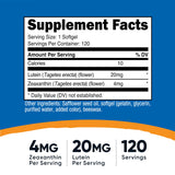 Nutricost zéaxanthine lutéine - gélules visibles, format facile à avaler